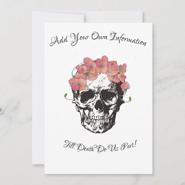 Skull Wedding Till Death Do Us Part Invitation (Front)