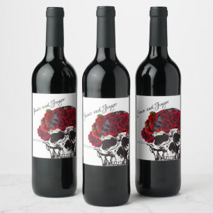 Skull Wedding Wine Label