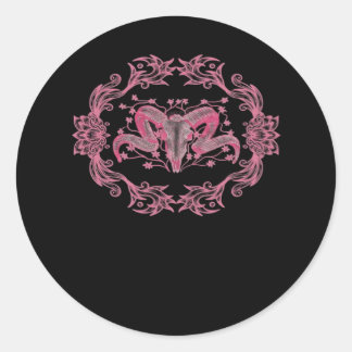 Skull Whimsigoth Aesthetic Classic Round Sticker