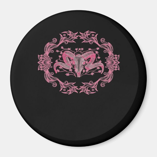 Skull Whimsigoth Aesthetic Magnet (Front)