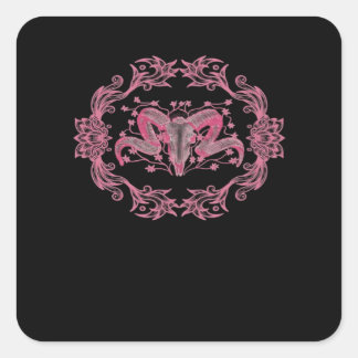 Skull Whimsigoth Aesthetic Square Sticker