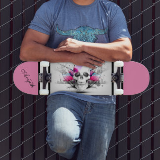 Skull White Modern Custom  Skateboard