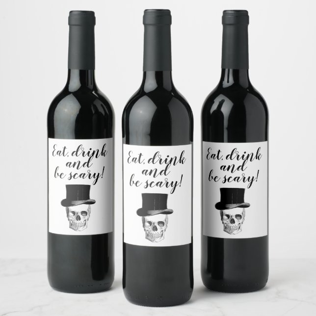 skull wine labels (Bottles)