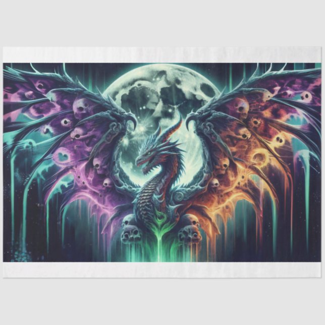 Skull Winged Dragon Tissue Paper (Front)