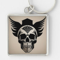 Skull Wings Geometric Gothic Style For Bikers Gift