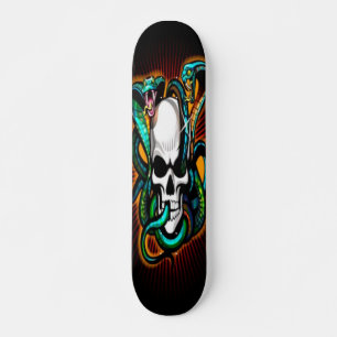 Skull with 2 Cobras Skateboard