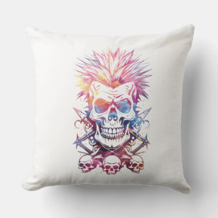 Skull with 3 skulls cushion