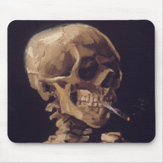 Skull with a Burning Cigarette - Vincent Van Gogh Mouse Pad
