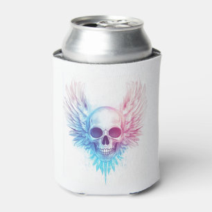 Skull with Angel Wings Can Cooler