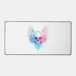 Skull with Angel Wings Desk Mat