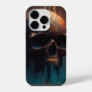 Skull with apocalyptic background iPhone 14 pro case