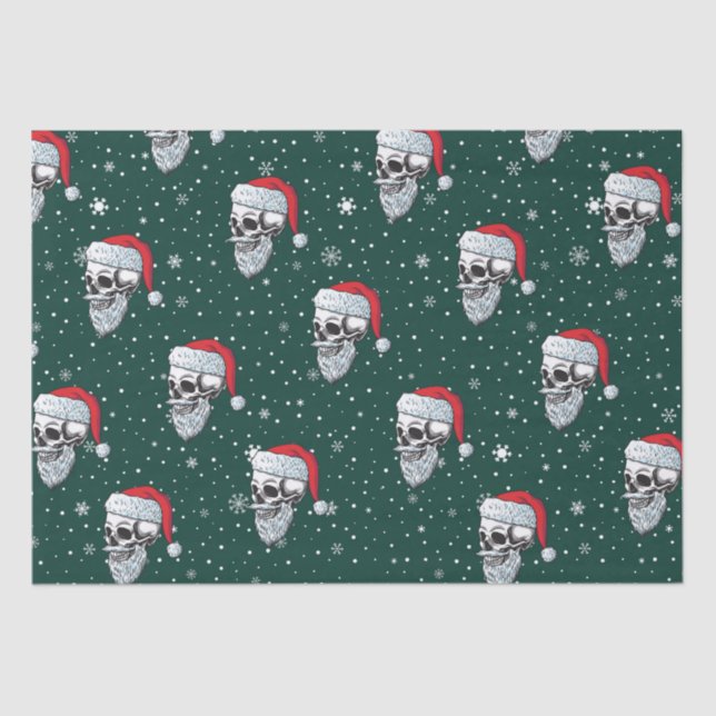 Skull with Beard Christmas Tissue Paper (Front)