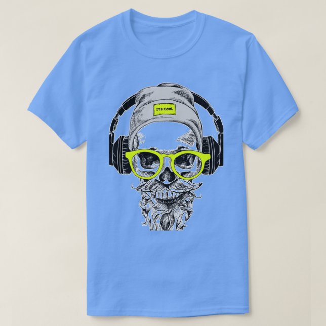 Skull with Beard T-Shirt (Design Front)