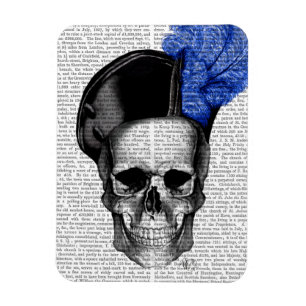 Skull with Blue Hat Magnet
