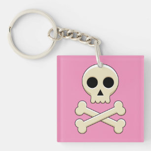 Skull with Bones Key Ring