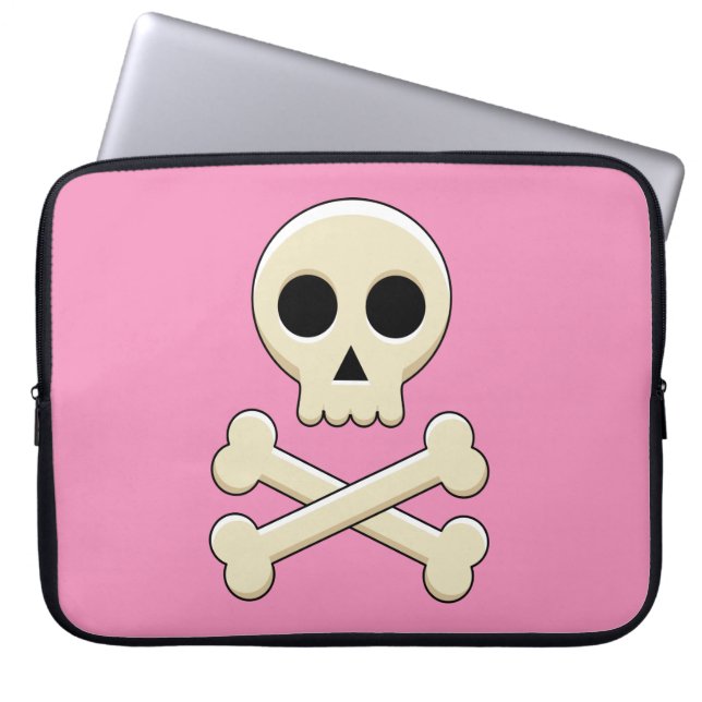 Skull with Bones Laptop Sleeve (Front)