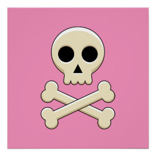 Skull with Bones Poster