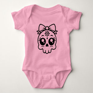 Skull with Bow Baby Bodysuit