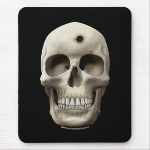 Skull with Bullet Hole Mouse Pad