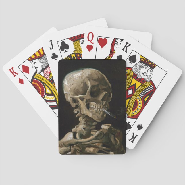 Skull with Burning Cigaret Vincent van Gogh Art Playing Cards (Back)