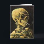 Skull with Burning Cigarette by Vincent van Gogh Card<br><div class="desc">Skull with Burning Cigarette by Vincent van Gogh is a vintage fine art post impressionism still life painting. A portrait of human skeleton smoking. Great image to use for anti-smoking products. Smoking kills 1, 000s every year, help someone to quit smoking today. Great image for Halloween or Día de los...</div>
