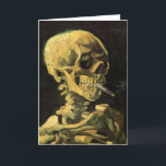 Skull with Burning Cigarette by Vincent van Gogh Card<br><div class="desc">Skull with Burning Cigarette by Vincent van Gogh is a vintage fine art post impressionism still life painting. A portrait of human skeleton smoking. Great image to use for anti-smoking products. Smoking kills 1, 000s every year, help someone to quit smoking today. Great image for Halloween or Día de los...</div>