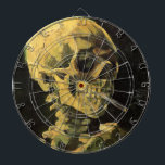 Skull with Burning Cigarette by Vincent van Gogh Dartboard<br><div class="desc">Skull with Burning Cigarette by Vincent van Gogh is a vintage fine art post impressionism still life painting. A portrait of human skeleton smoking. Great image to use for anti-smoking products. Smoking kills 1, 000s every year, help someone to quit smoking today. Great image for Halloween or Día de los...</div>