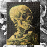 Skull with Burning Cigarette by Vincent van Gogh Jigsaw Puzzle<br><div class="desc">Skull with Burning Cigarette by Vincent van Gogh is a vintage fine art post impressionism still life painting. A portrait of human skeleton smoking. Great image to use for anti-smoking products. Smoking kills 1, 000s every year, help someone to quit smoking today. Great image for Halloween or Día de los...</div>