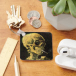 Skull with Burning Cigarette by Vincent van Gogh Key Ring<br><div class="desc">Skull with Burning Cigarette by Vincent van Gogh is a vintage fine art post impressionism still life painting. A portrait of human skeleton smoking. Great image to use for anti-smoking products. Smoking kills 1, 000s every year, help someone to quit smoking today. Great image for Halloween or Día de los...</div>