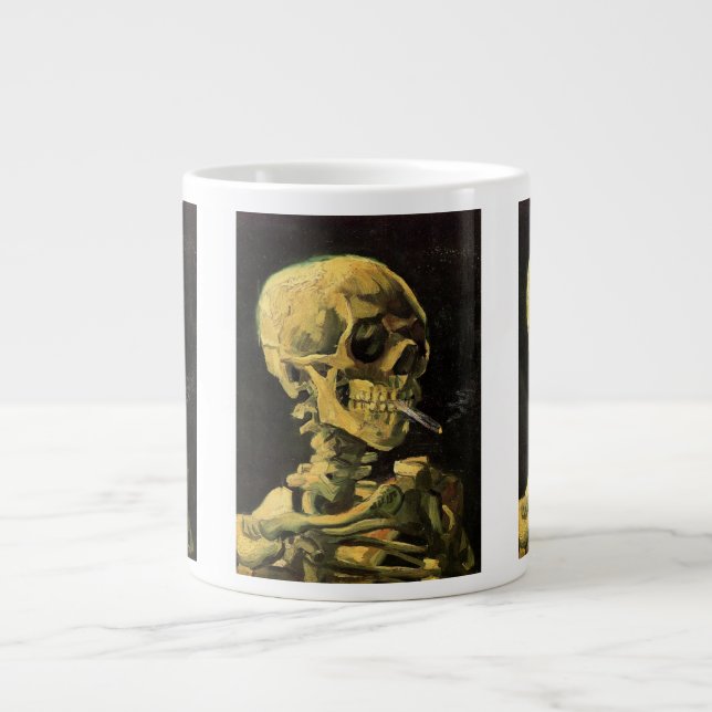 Skull with Burning Cigarette by Vincent van Gogh Large Coffee Mug (Front)