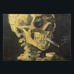 Skull with Burning Cigarette by Vincent van Gogh Placemat<br><div class="desc">Skull with Burning Cigarette by Vincent van Gogh is a vintage fine art post impressionism still life painting. A portrait of human skeleton smoking. Great image to use for anti-smoking products. Smoking kills 1, 000s every year, help someone to quit smoking today. Great image for Halloween or Día de los...</div>