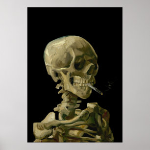 Skull with Burning Cigarette by Vincent van Gogh Poster