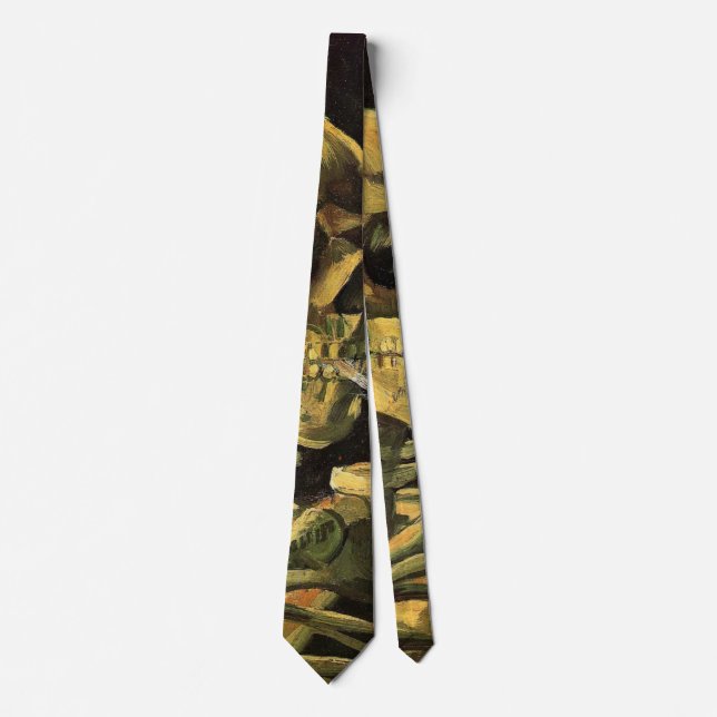 Skull with Burning Cigarette by Vincent van Gogh Tie (Front)