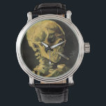 Skull with Burning Cigarette by Vincent van Gogh Watch<br><div class="desc">Skull with Burning Cigarette by Vincent van Gogh is a vintage fine art post impressionism still life painting. A portrait of human skeleton smoking. Great image to use for anti-smoking products. Smoking kills 1, 000s every year, help someone to quit smoking today. Great image for Halloween or Día de los...</div>