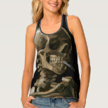 Skull with Burning Cigarette Van Gogh Goth Art Singlet<br><div class="desc">Vincent van Gogh (Dutch, 1853 - 1890) Skull of a Skeleton with Burning Cigarette, 1885–86, Oil on canvas Unframed: 32 cm × 24.5 cm (13 in × 9.6 in) Early work by Vincent van Gogh. This small painting is part of the permanent collection of the Van Gogh Museum in Amsterdam....</div>