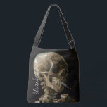 Skull with Burning Cigarette Van Gogh Goth Artwork Crossbody Bag<br><div class="desc">Vincent van Gogh (Dutch, 1853 - 1890) Skull of a Skeleton with Burning Cigarette, 1885–86, Oil on canvas Unframed: 32 cm × 24.5 cm (13 in × 9.6 in) Early work by Vincent van Gogh. This small painting is part of the permanent collection of the Van Gogh Museum in Amsterdam....</div>
