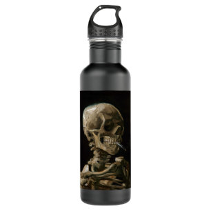 Skull with Burning Cigarette Vincent van Gogh Art 710 Ml Water Bottle