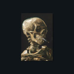 Skull with Burning Cigarette Vincent van Gogh Art Canvas Print<br><div class="desc">Vincent van Gogh (Dutch, 1853 - 1890) Skull of a Skeleton with Burning Cigarette, 1885–86, Oil on canvas Unframed: 32 cm × 24.5 cm (13 in × 9.6 in) Early work by Vincent van Gogh. This small painting is part of the permanent collection of the Van Gogh Museum in Amsterdam....</div>
