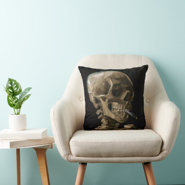 Skull with Burning Cigarette Vincent van Gogh Art Cushion (Chair)