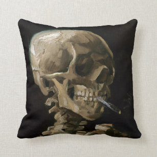 Skull with Burning Cigarette Vincent van Gogh Art Cushion