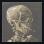 Skull with Burning Cigarette Vincent van Gogh Art Stone Coaster<br><div class="desc">Vincent van Gogh (Dutch, 1853 - 1890) Skull of a Skeleton with Burning Cigarette, 1885–86, Oil on canvas Unframed: 32 cm × 24.5 cm (13 in × 9.6 in) Early work by Vincent van Gogh. This small painting is part of the permanent collection of the Van Gogh Museum in Amsterdam....</div>