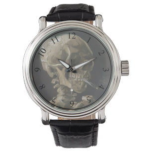 Skull with Burning Cigarette Vincent van Gogh Art Watch