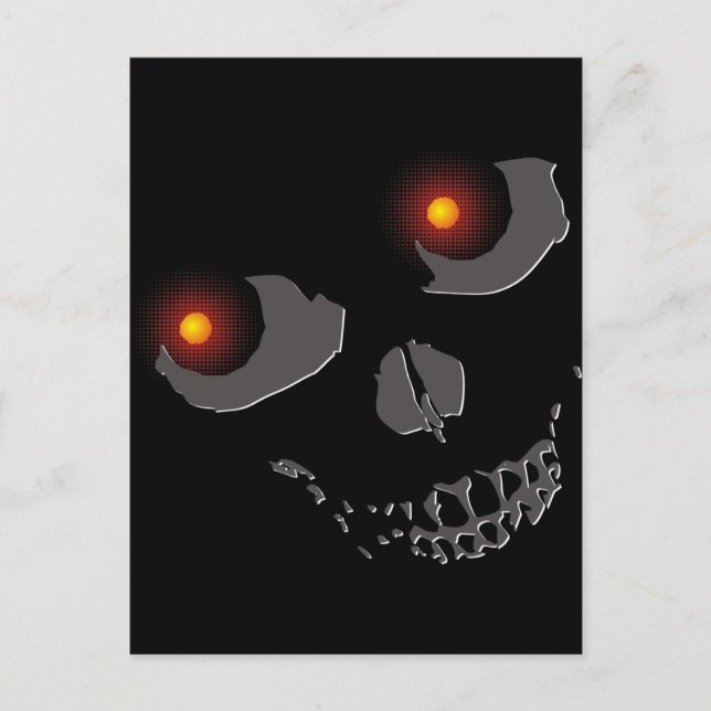 Skull with Burning Eyes Postcard (Front)
