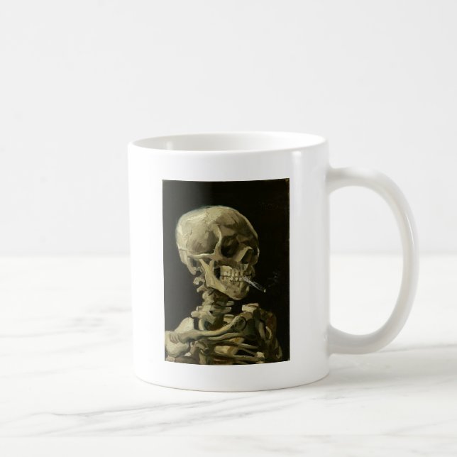 Skull with Cigarette by Van Gogh Coffee Mug (Right)