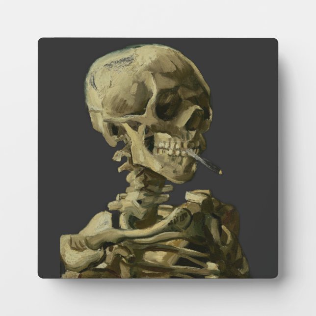 Skull with Cigarette by Van Gogh Plaque (Front)