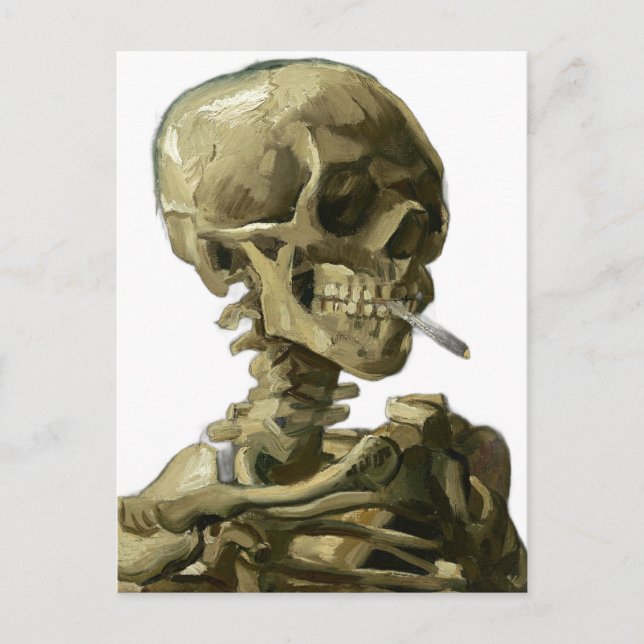 Skull with Cigarette by Van Gogh Postcard (Front)
