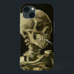 Skull with Cigarette Van Gogh iPhone 13 Case<br><div class="desc">Van Gogh&#39;s Expressionist Paintings: Skull with Burning Cigarette Canvas Painting</div>