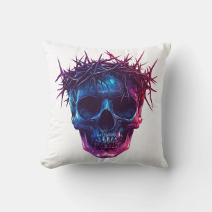 Skull with Crown of Thorns Cushion