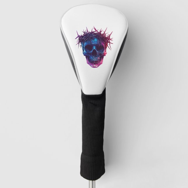 Skull with Crown of Thorns Golf Head Cover (Front)