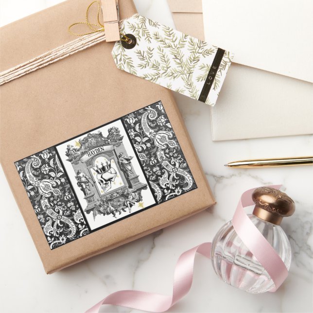 Skull with crown rectangular sticker (Gifting)